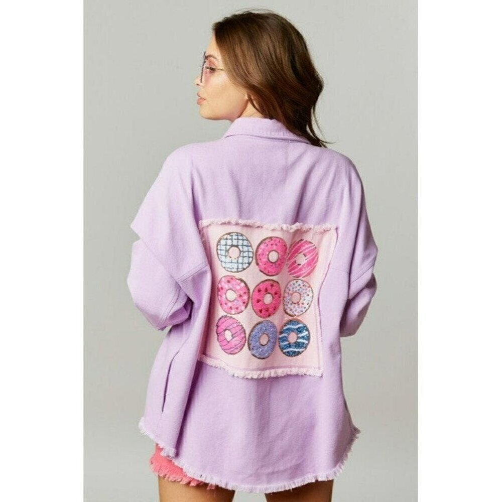 Donut Skip This Shacket in Lavender - Picture 2 of 12